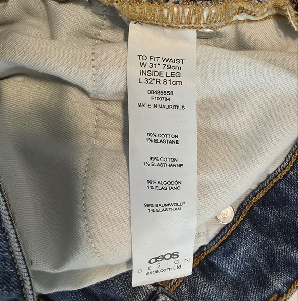 NWOT ASOS Men's Denim Straight Jeans - Picture 9 of 13